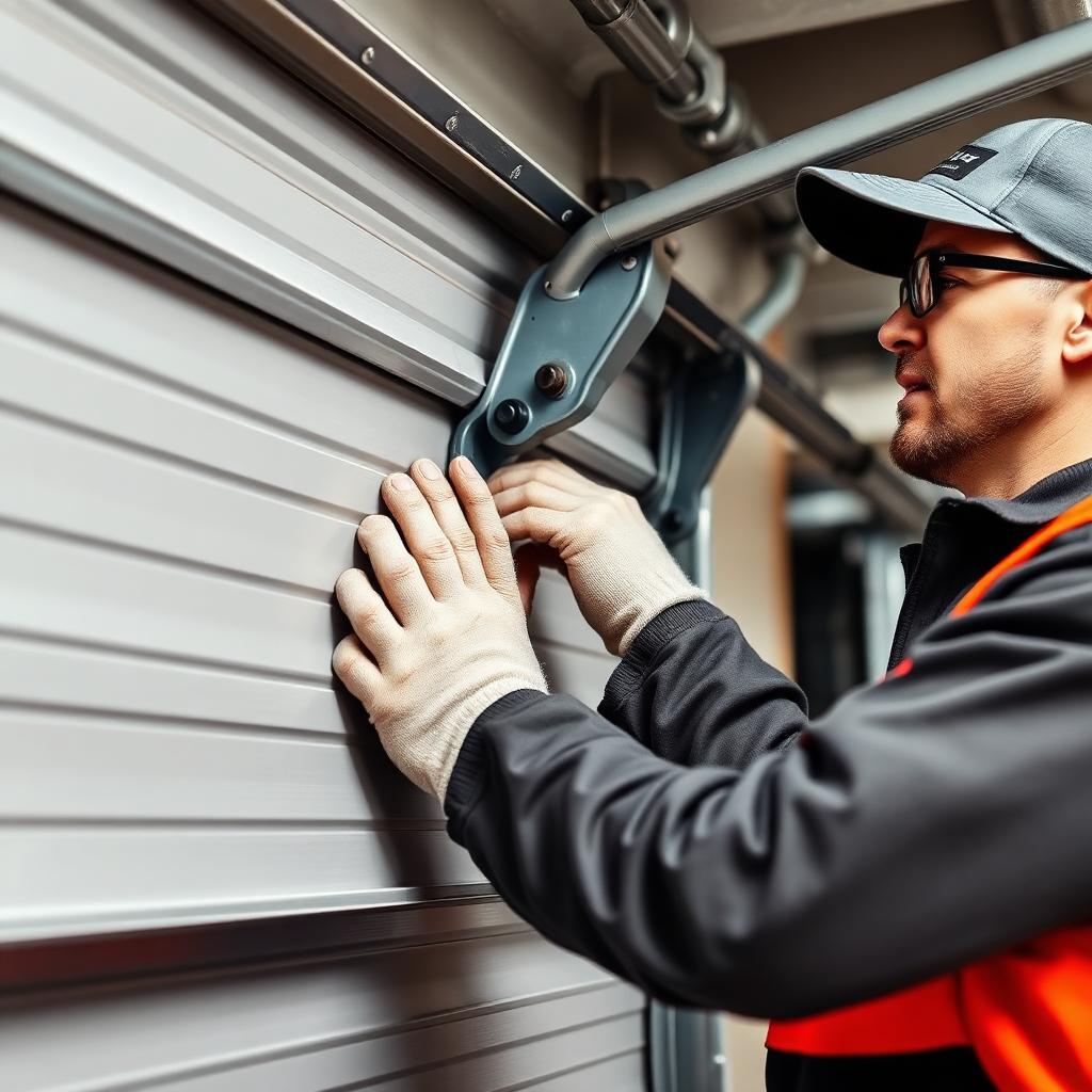 Professional Ossipee Garage Doors technician installing garage door panel
